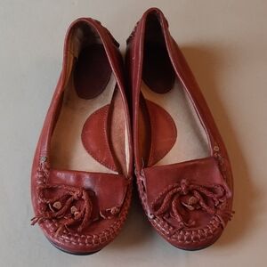 Frye Women's Red Leather Loafers Size 6